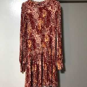 NWT medium  Free people red multi dress